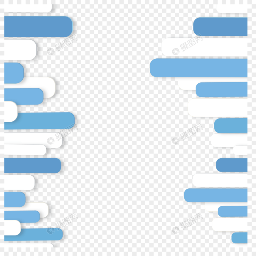 极简线条组合蓝色商务边框图片