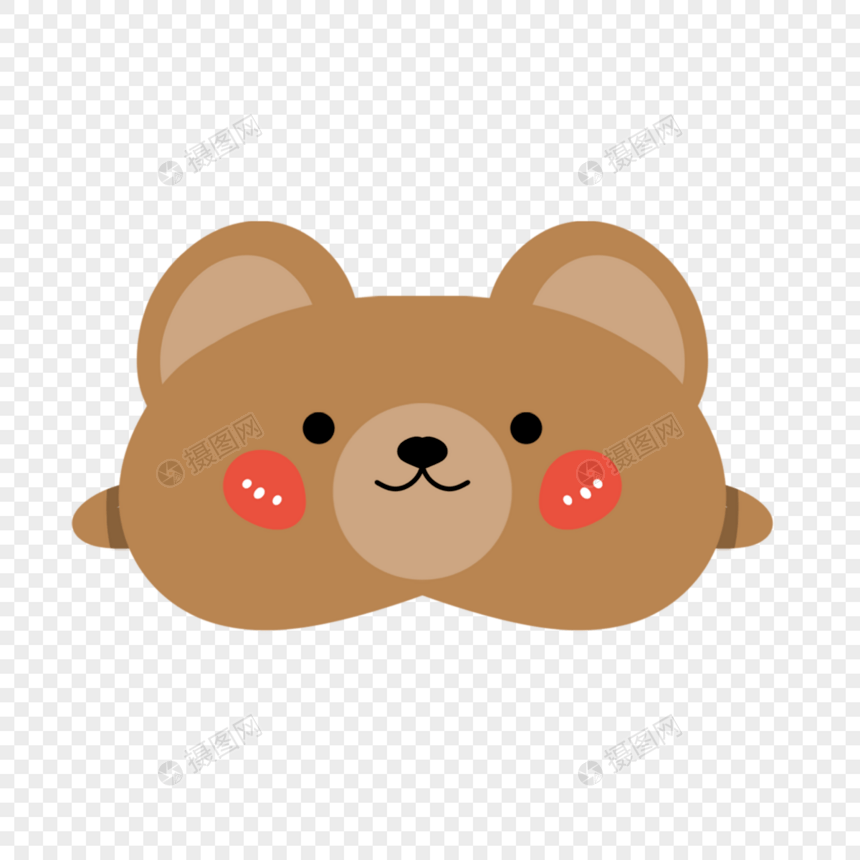 棕色卡通小熊可爱动物睡眠眼罩图片