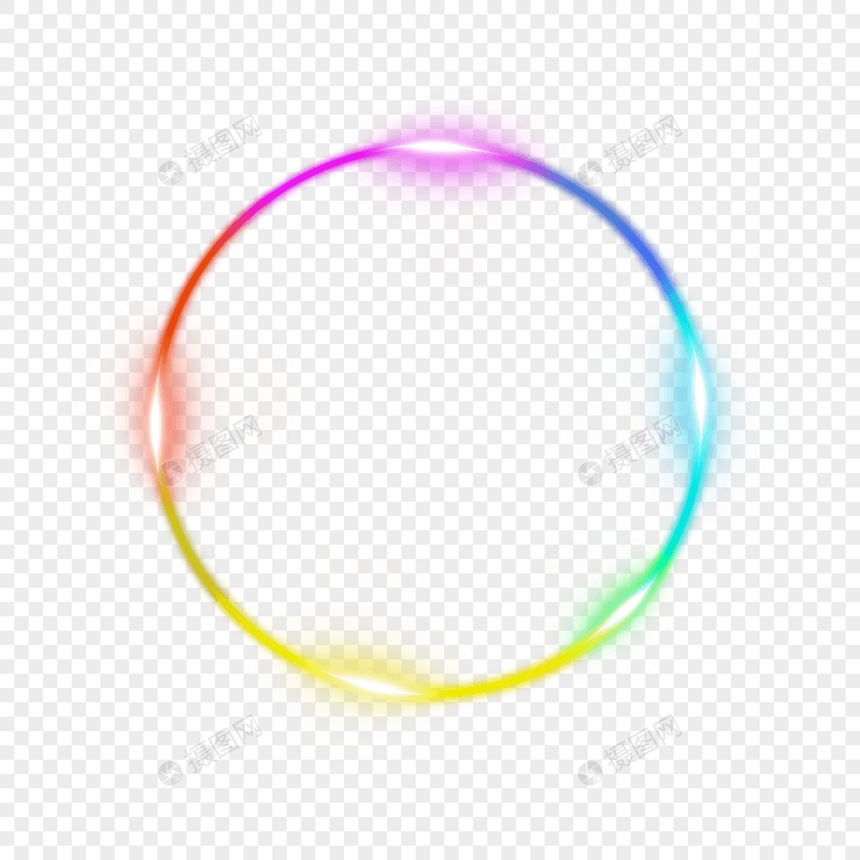 彩色圆环发光光效图片