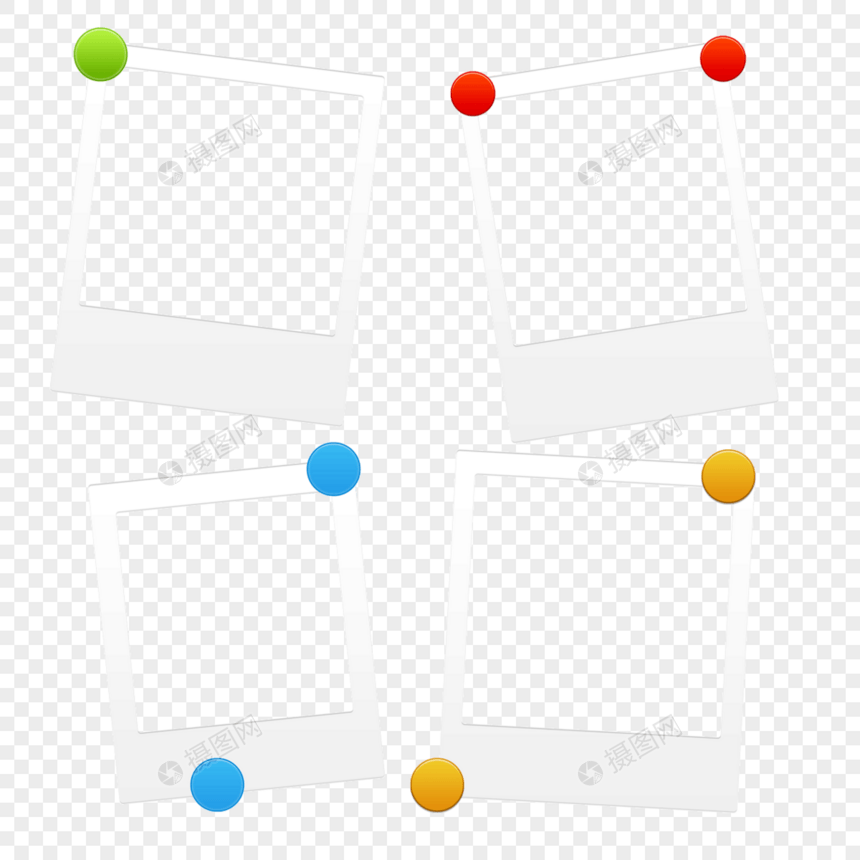 四个白色宝丽来相框图片