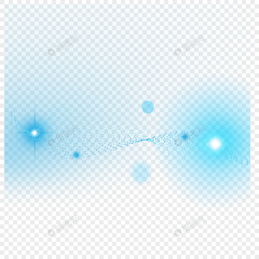 蓝色闪点光效抽象量子图片