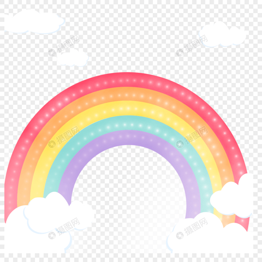 七彩剪纸彩虹背景画图片