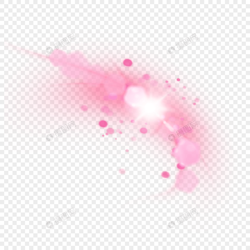 闪动白光的粉色光团抽象光效图片