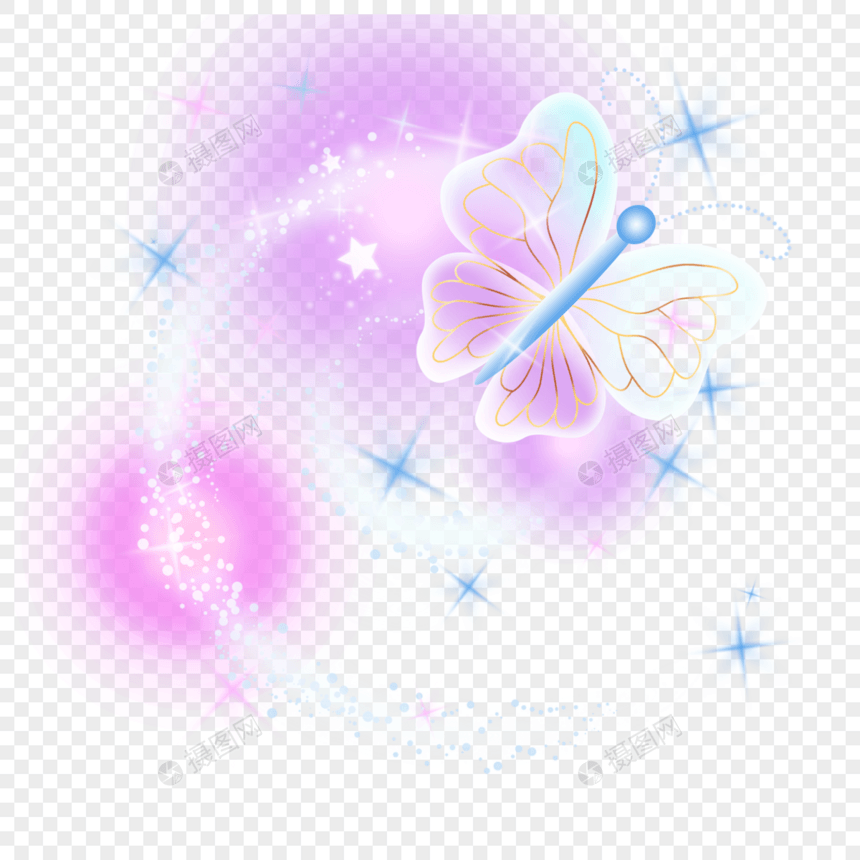 金粉光效抽象蝴蝶美丽光晕图片