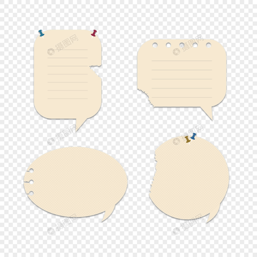 复古撕碎的纸气泡文本框图片