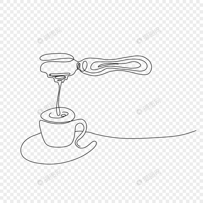 抽象极简风格线条咖啡图片