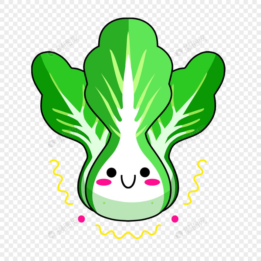 卡通油菜可爱蔬菜贴纸表情图片