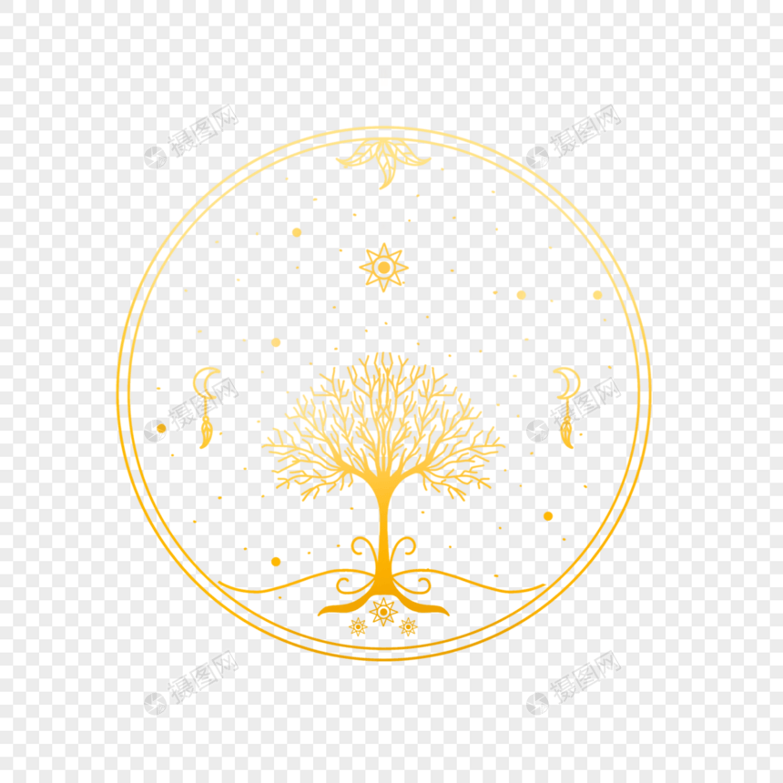 波西米亚神秘星空树木图片