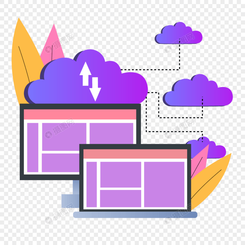 互联网云计算上传下载数据图片