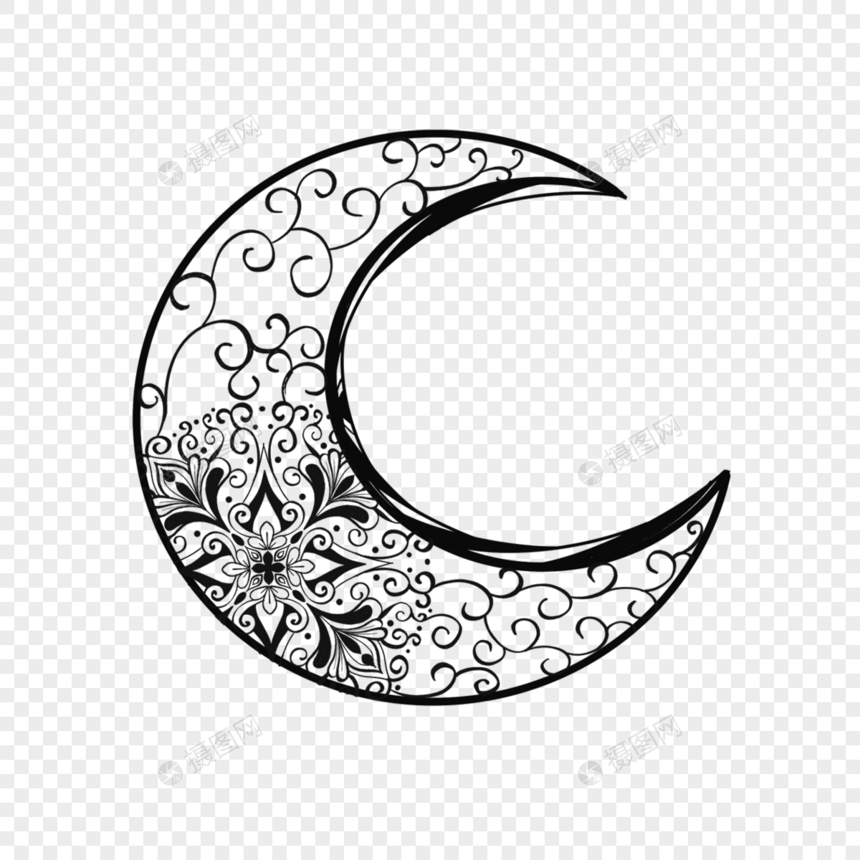 美丽花纹神秘月亮图片