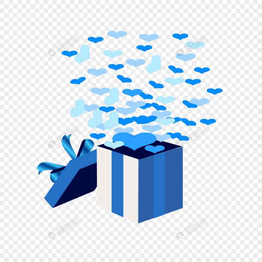 矢量蓝色礼品盒图片
