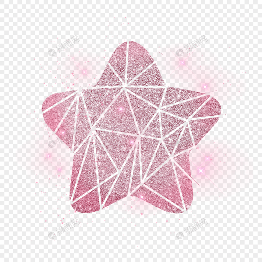 玫瑰金星星几何金粉图片
