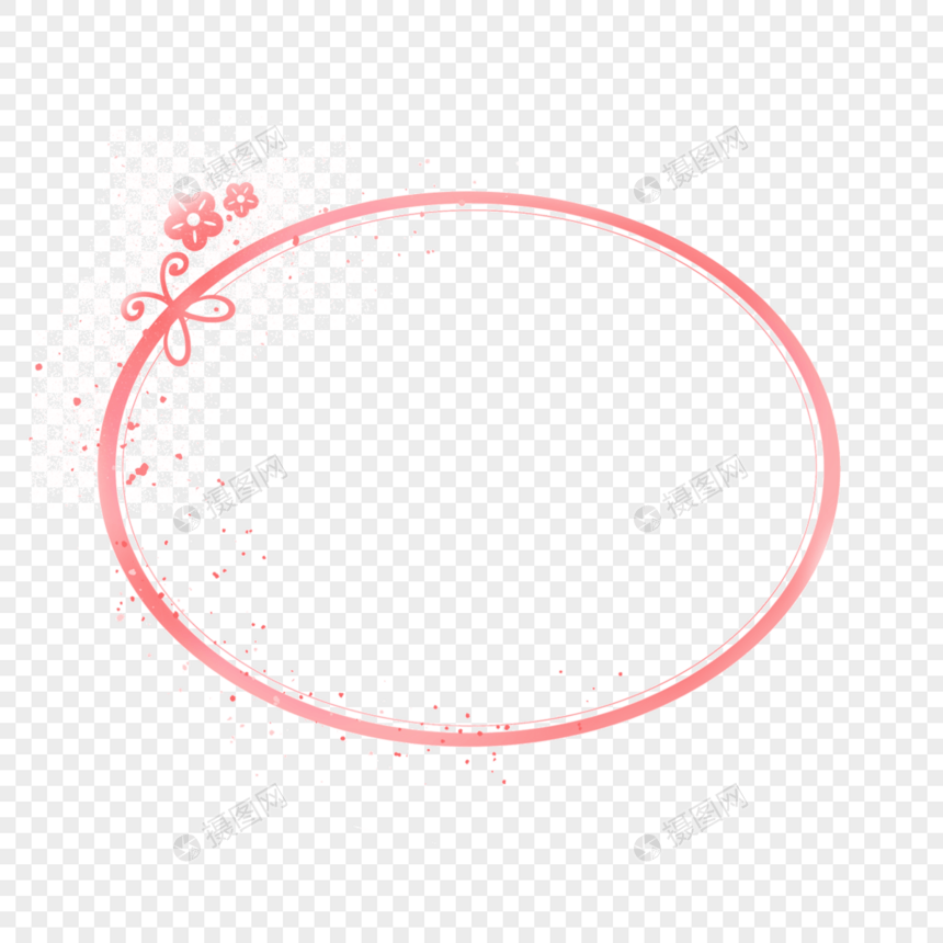 椭圆玫瑰金花纹边框图片
