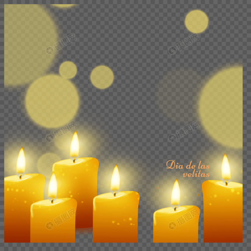 黄色燃烧的小蜡烛图片