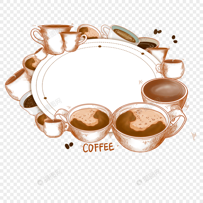 咖啡杯贺卡边框图片