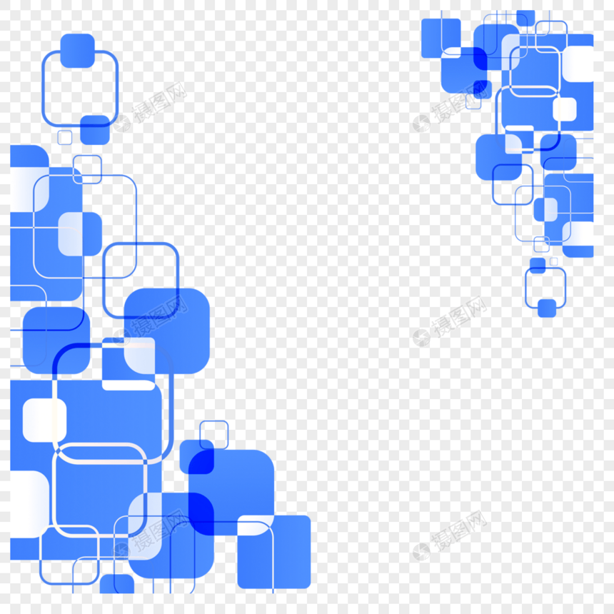 方形光效蓝色商务边框图片