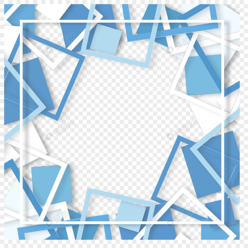 组合方形蓝色商务边框图片