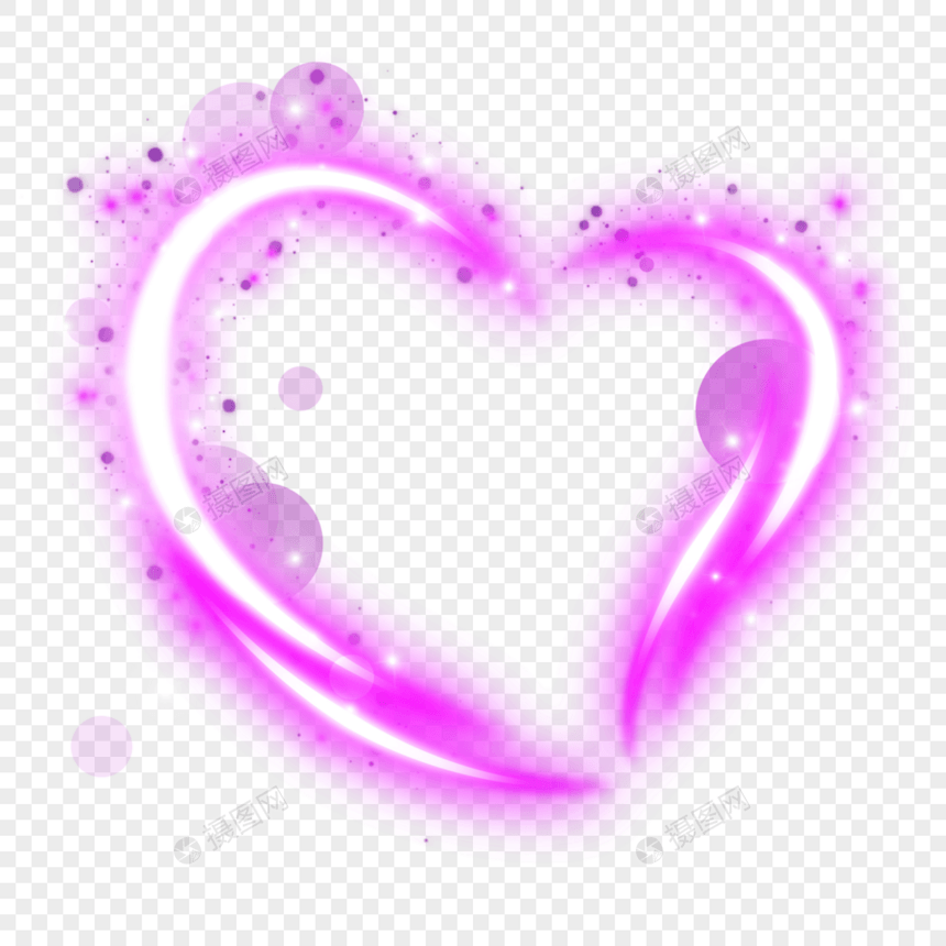 紫色线条光效抽象爱心图片