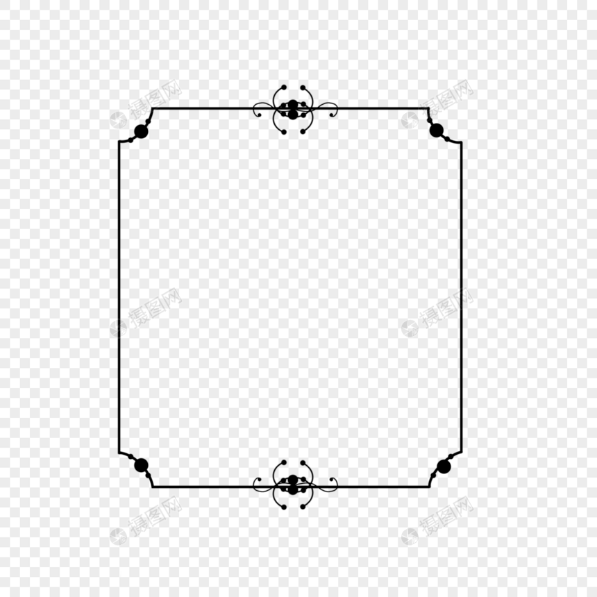 黑白复古长方形边框图片