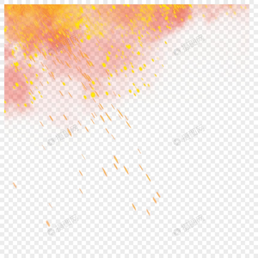 手绘燃烧剧烈的火花边框图片