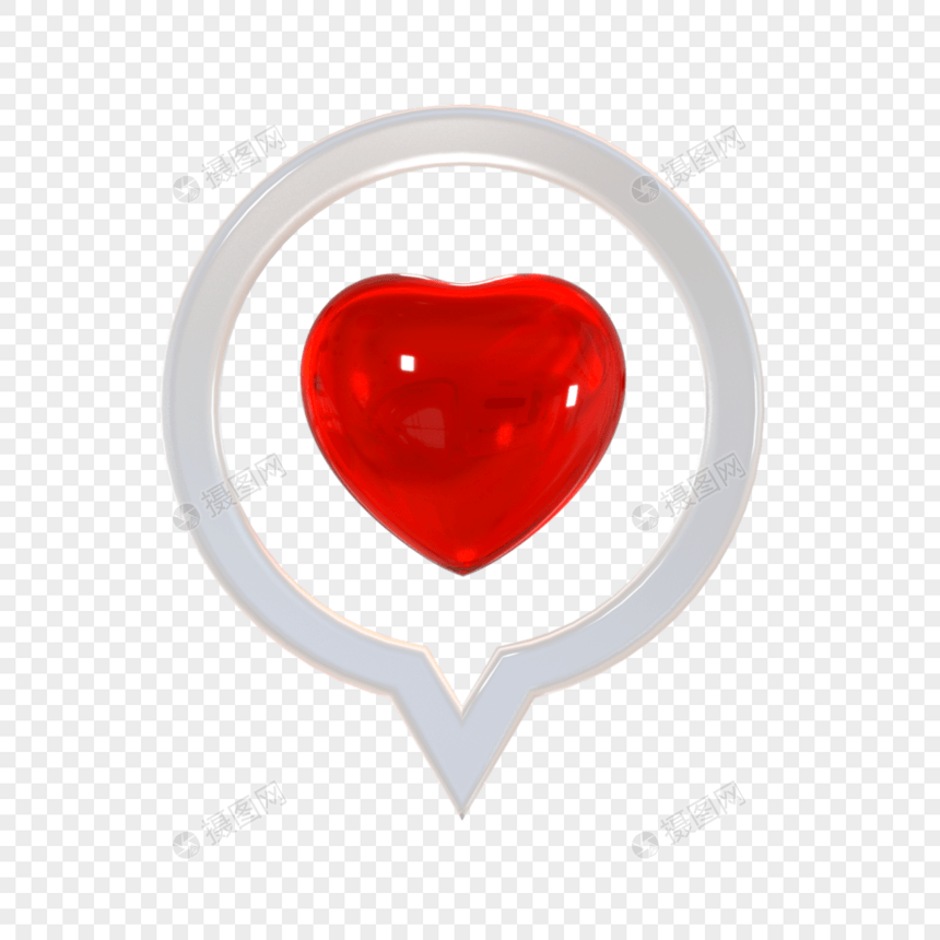 红色3d爱心气泡图片