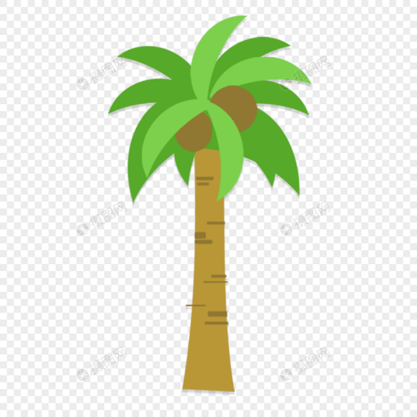 可爱卡通椰子树插图图片