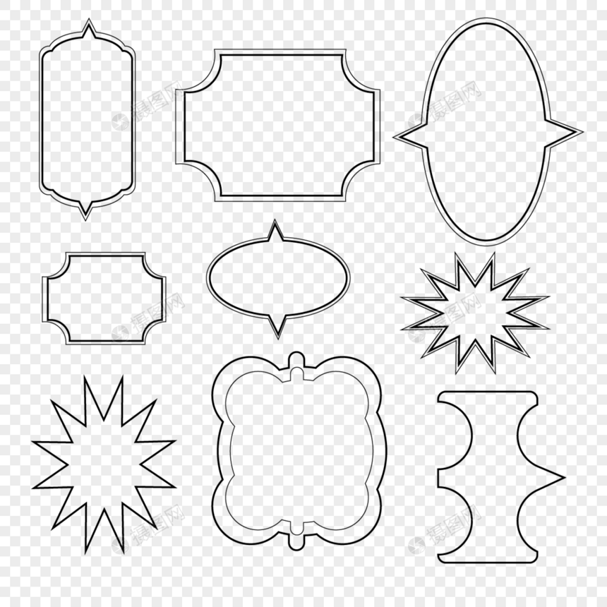 复古轮廓框架图片