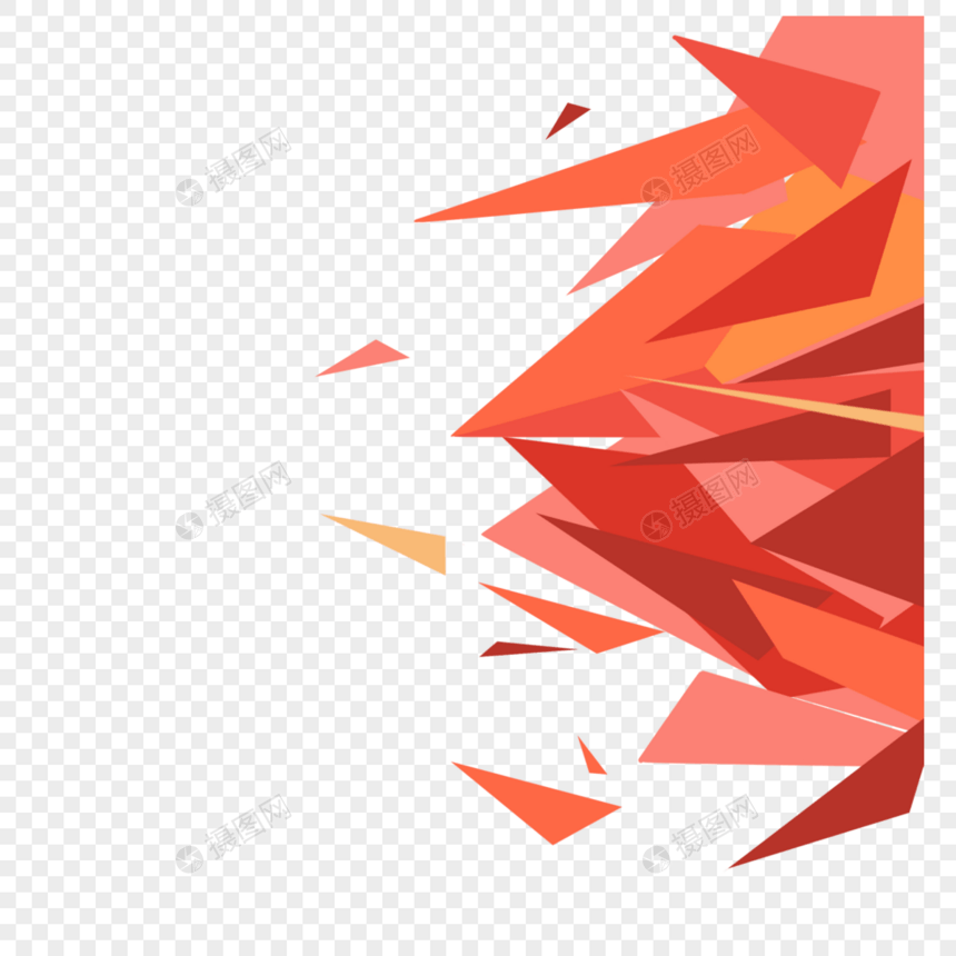 红色三角形几何边框图片
