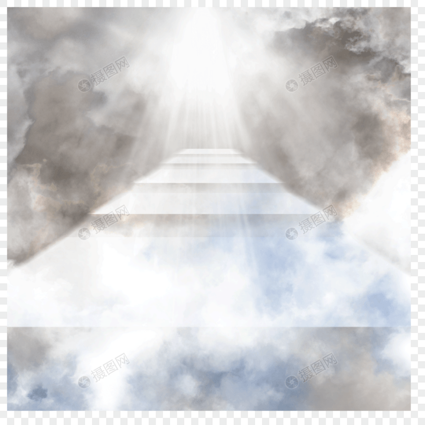 抽象灰色云层天堂光效云朵图片
