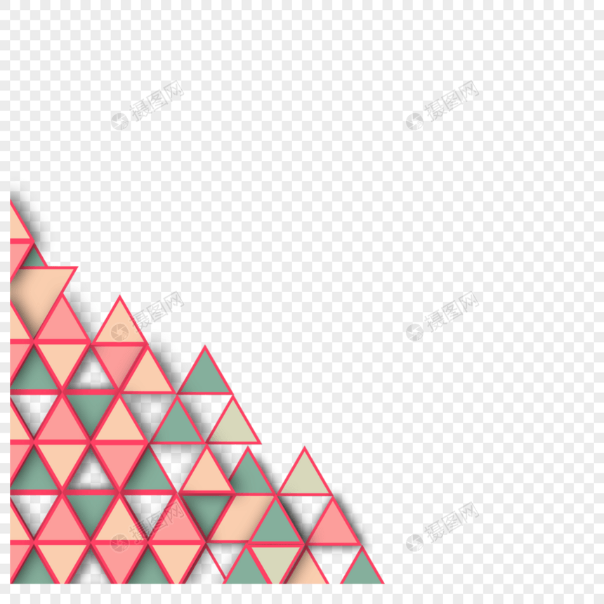 黄绿三角形几何商务边框图片