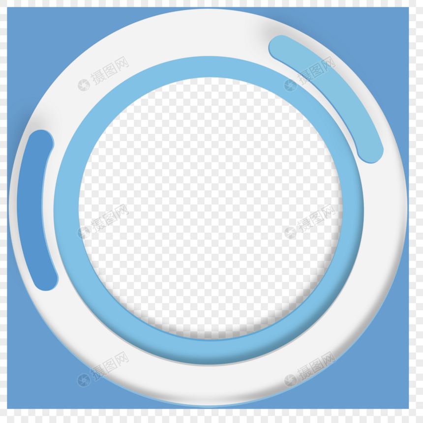 质感圆形镂空蓝色商务边框图片