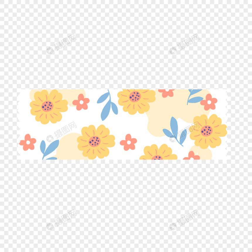 胶带可爱贴纸花朵图案图片