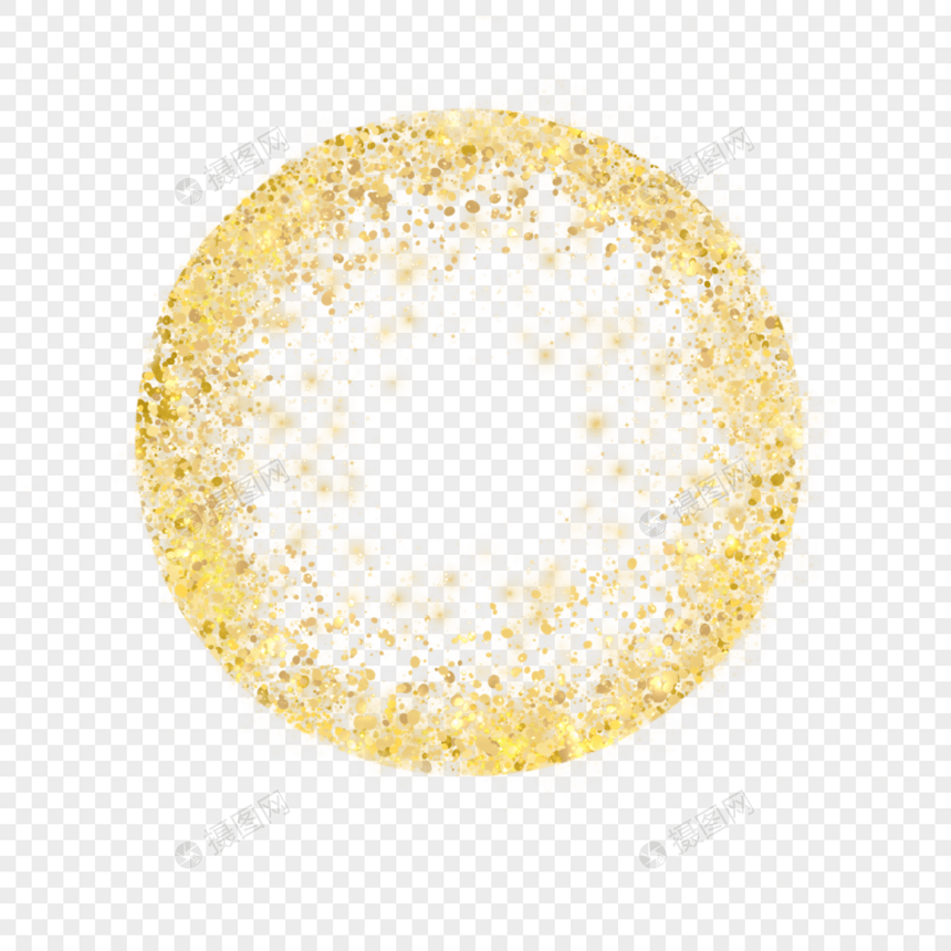 金色圆形亮片金粉圆环边框图片