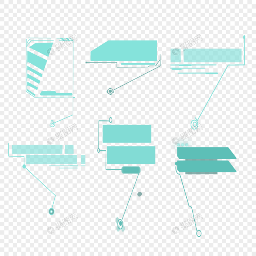 半透明创意绿色科技数字信息框图片