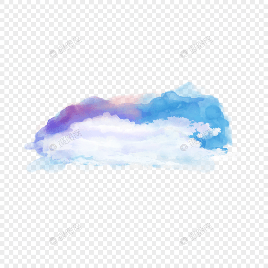 水彩云朵天空与云图片