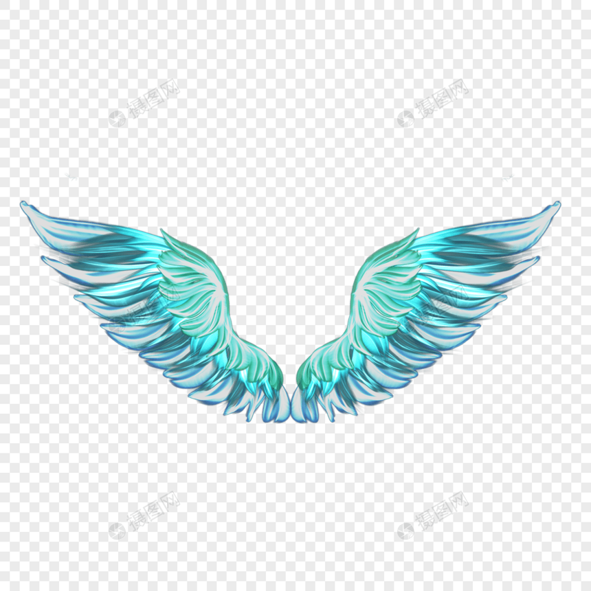 蓝色光效纹理翅膀图片