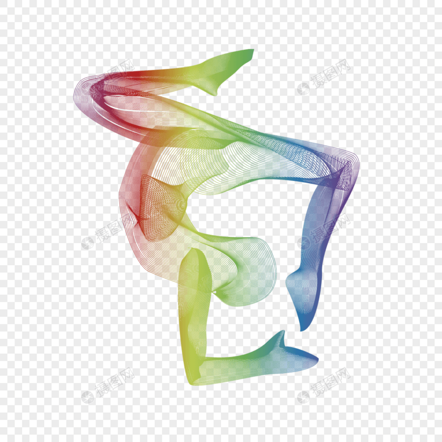 抽象流动瑜伽运动线条图片