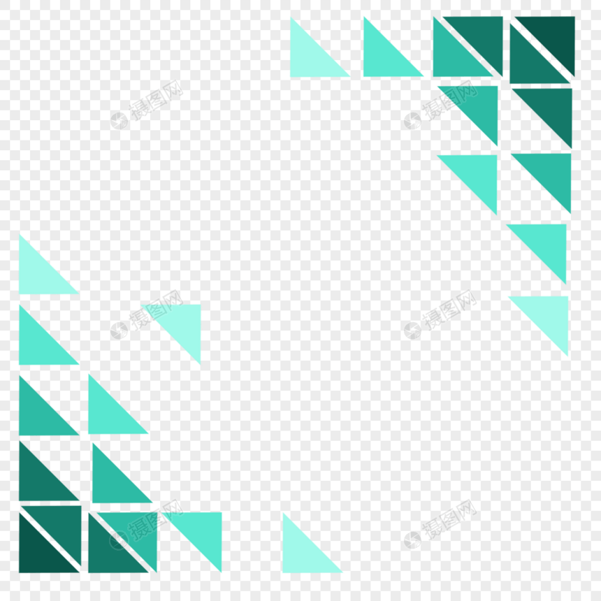 几何抽象边框绿色图片