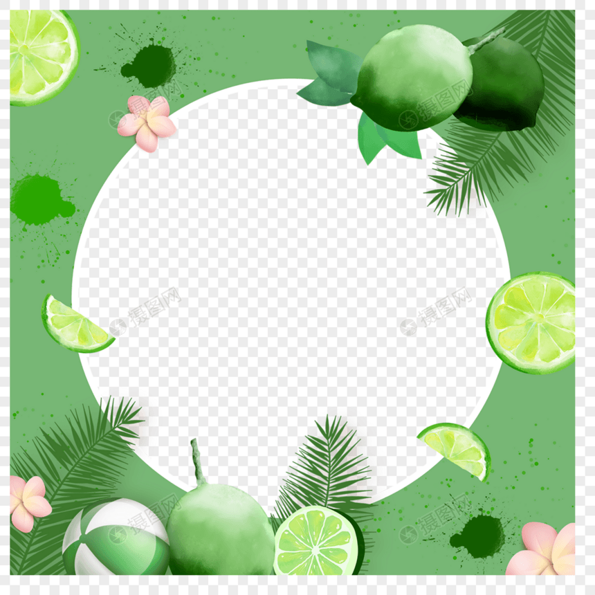夏季水果facebook边框绿色柠檬图片