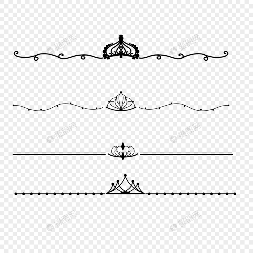 王冠线条分隔线花藤图片