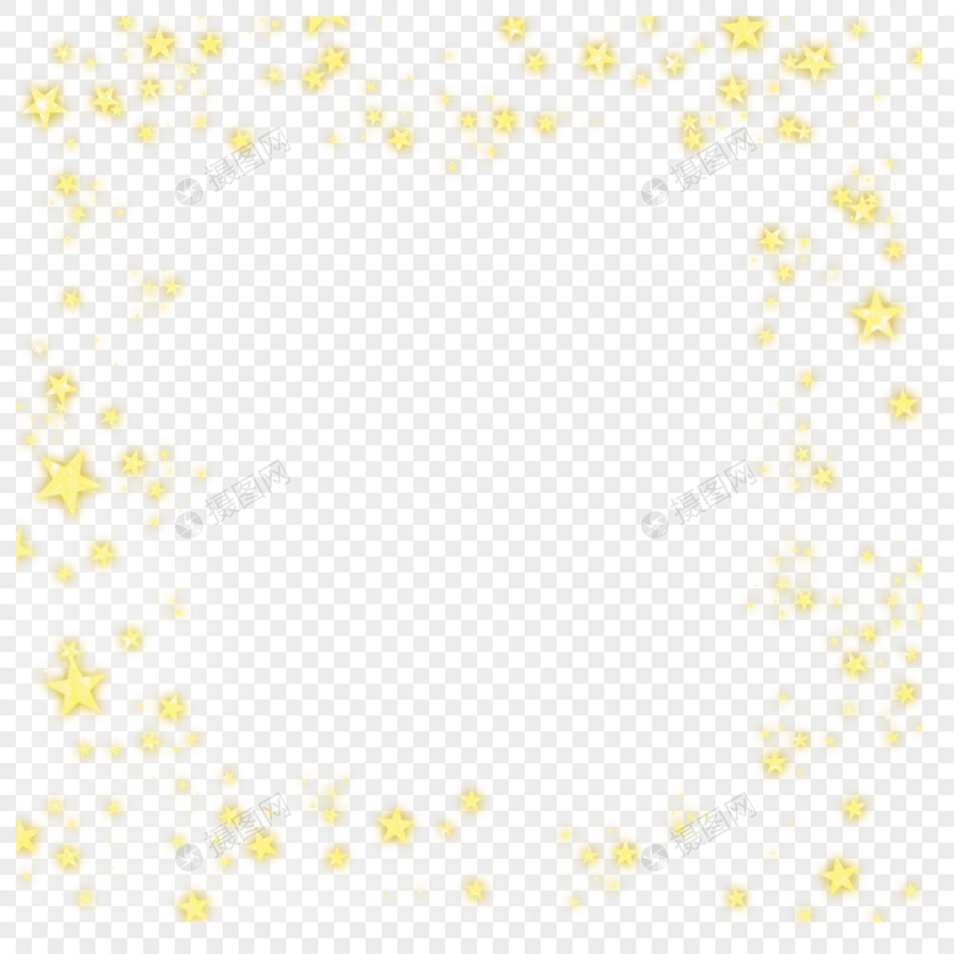 金色光效星星环绕边框图片