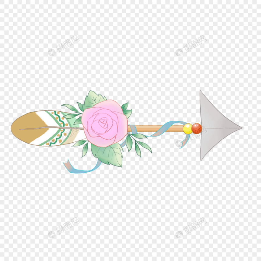 波西米亚花卉羽毛箭头图片