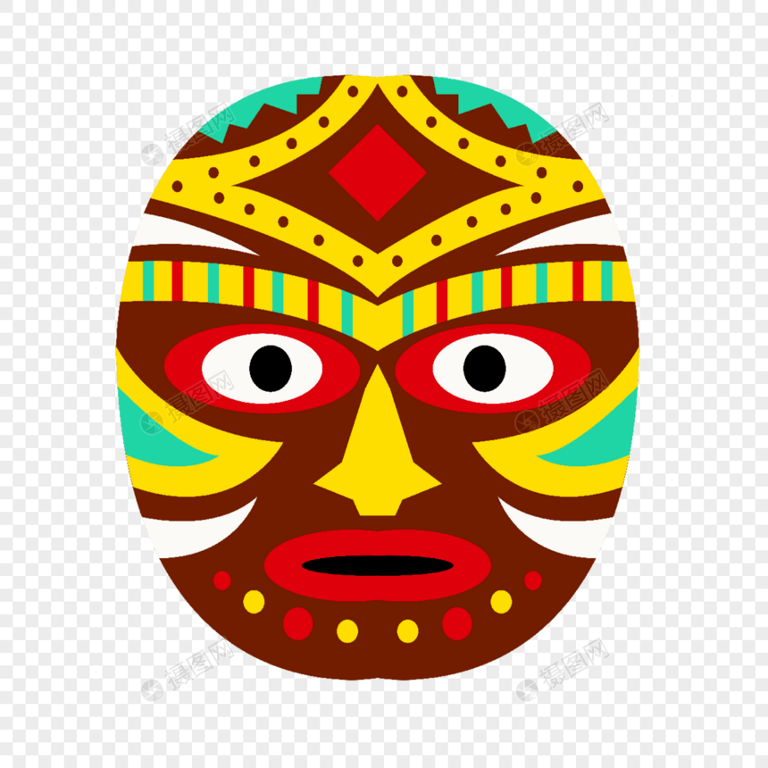 非洲原始部落圆形盾牌面具图片