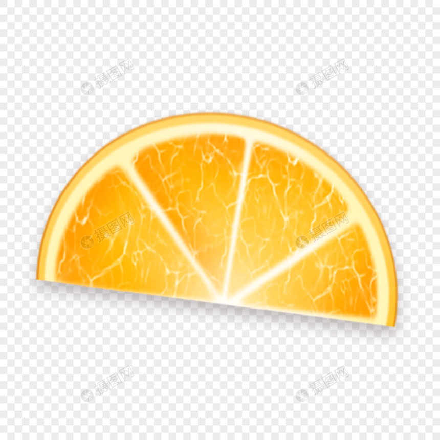 半片切开的橙子片图片