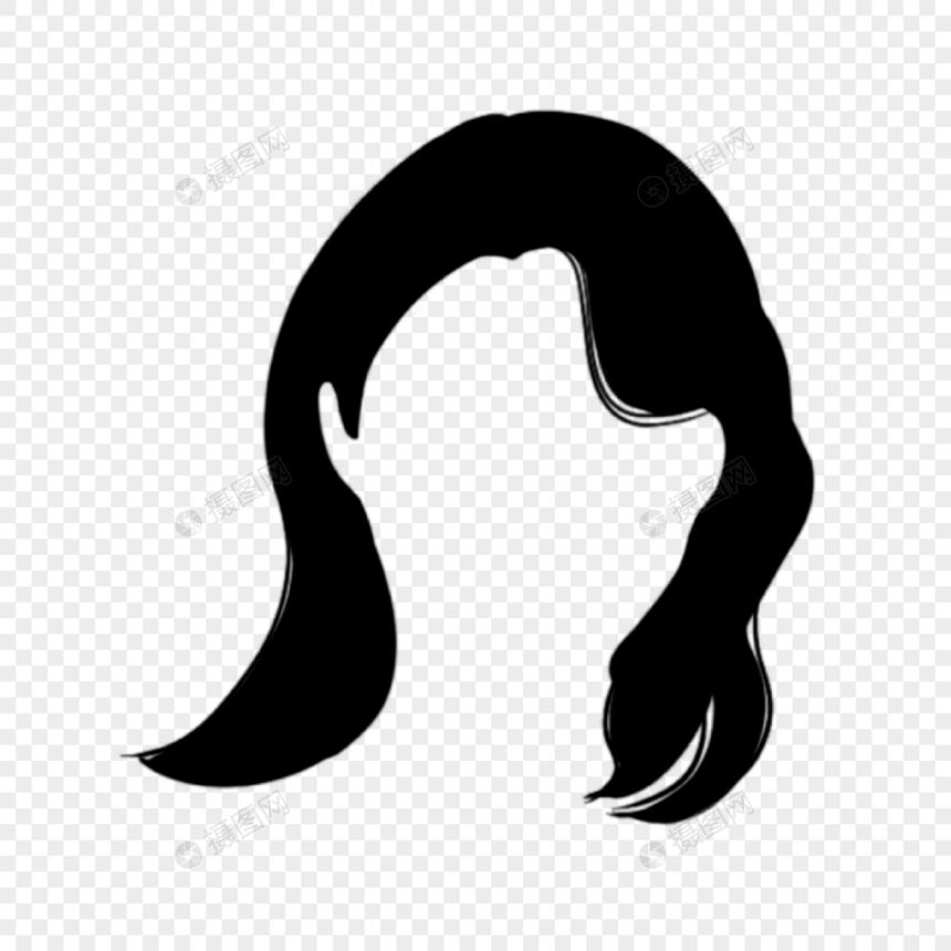 黑色女士头发斜刘海发型图片