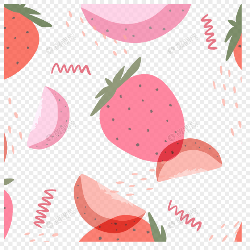 水果边框卡通草莓和苹果图片