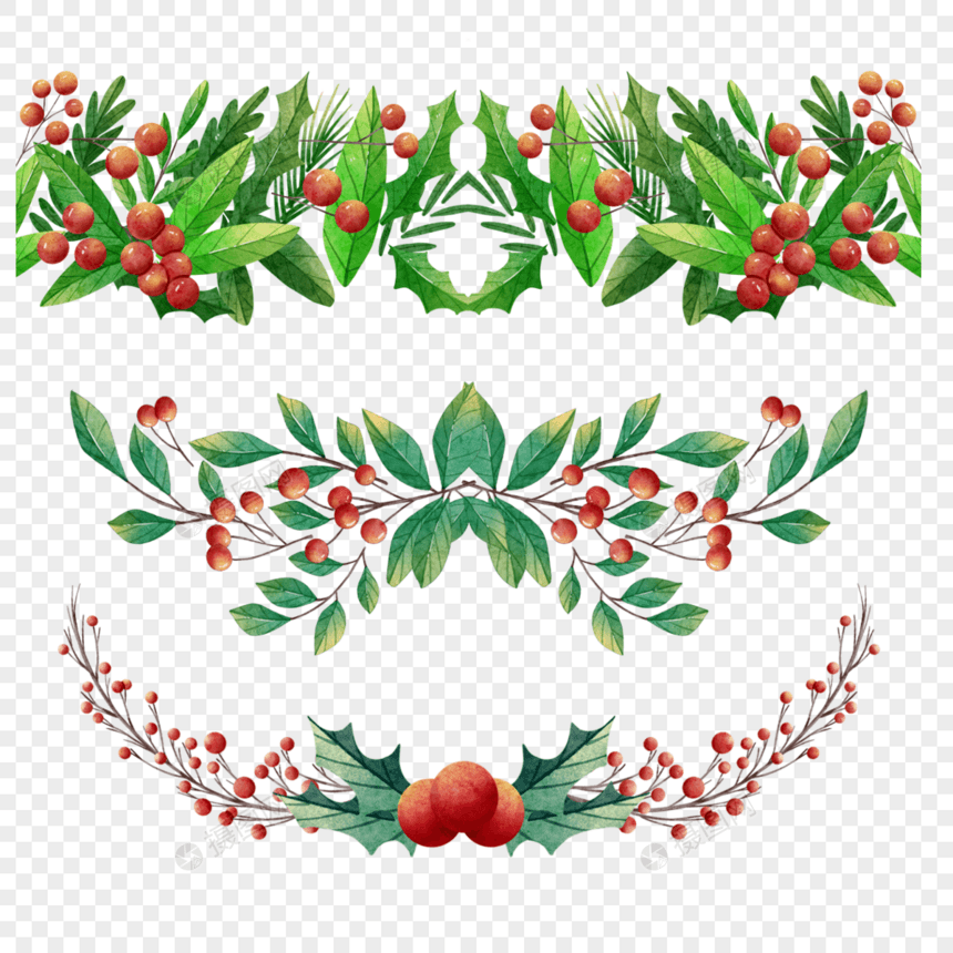 圣诞节分隔线果子装饰图片