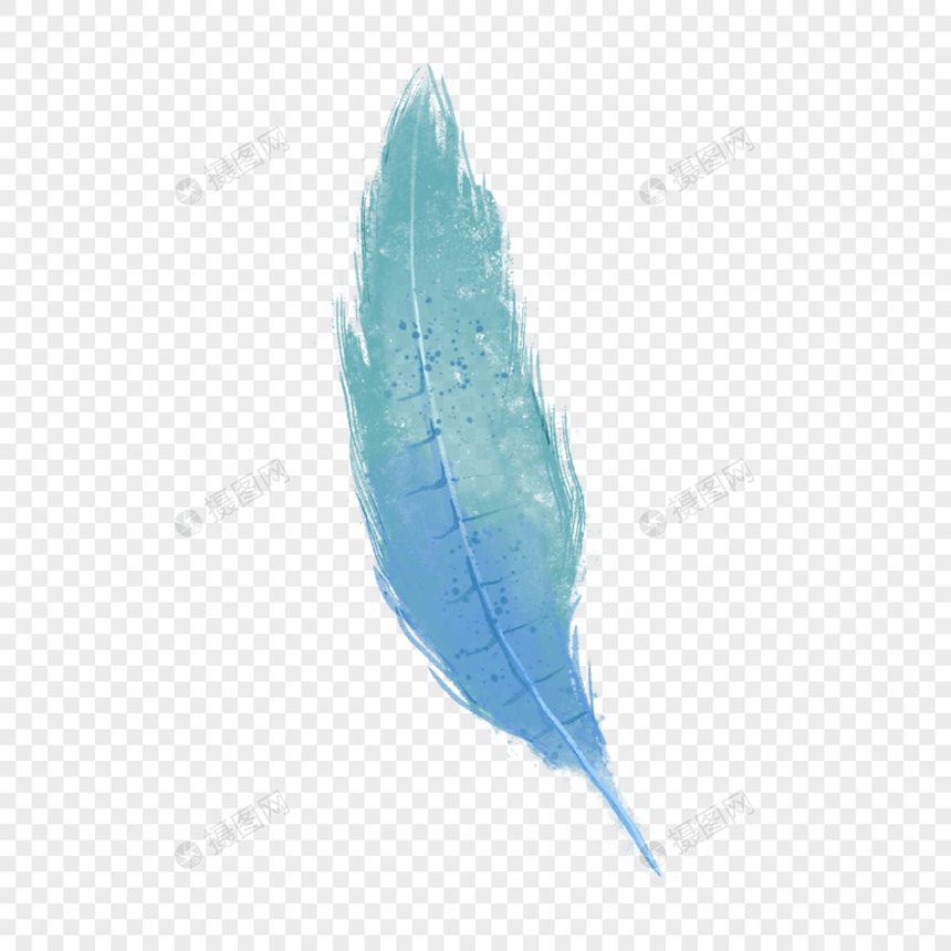 孔雀羽翅膀羽毛渐变蓝色图片