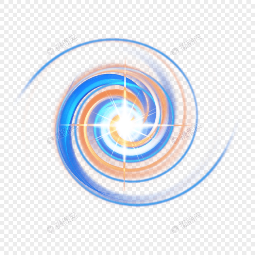 抽象光效蓝色橙色螺旋样式图片