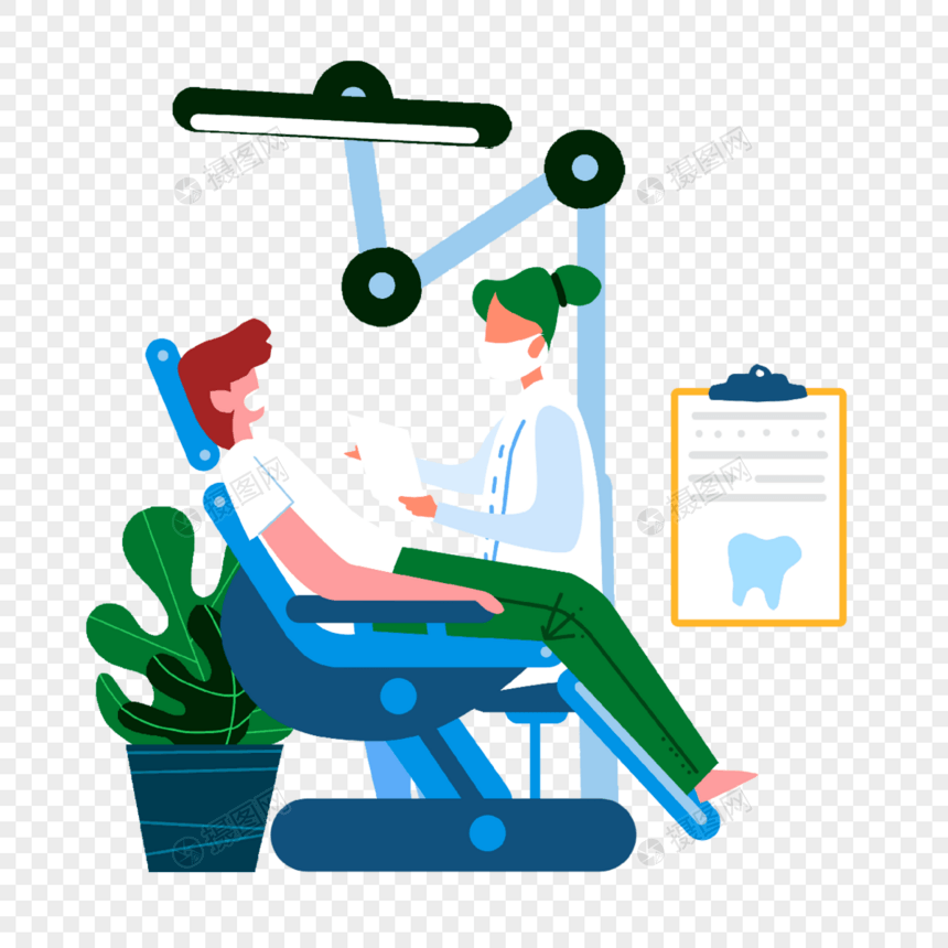 医生牙医插画工作室图片